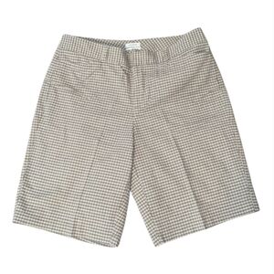 90s Dockers Ideal Fit Olive Black Micro Plaid Metro Bermuda Shorts Women's 12